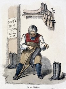 Le cordonnier, de Le chien dans Illustrations graphiques des animaux - Montrant leur utilité pour l