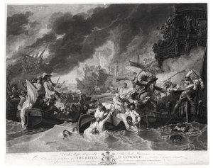 Bataille de La Haye, 29 mai 1692, gravée par William Woollett (1735-85) 1781