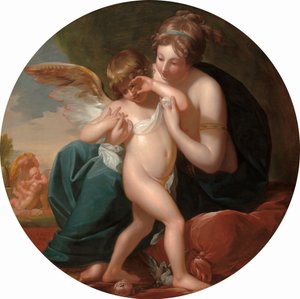 Cupidon, piqué par une abeille, est chéri par sa mère
