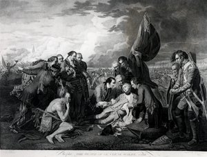 La Mort du général Wolfe (1727-59) 1759, gravé par Augustin Legrand