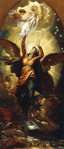"La Femme vêtue de soleil fuit la persécution du dragon"