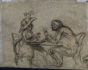 Femme et homme jouant aux cartes, 1792 - Benjamin West