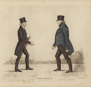 Éminents Édimbourgeois, alias Athéniens modernes, Révérend William Muir, LLD, DD, Église St Stephen, Walter Cook, Esq, Writer to the Signet (gravure en couleur) - Benjamin William Crombie