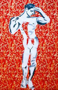 Masculin 1, 2020 (acrylique sur papier japonais sérigraphié) - Benoit Erwann Boucherot