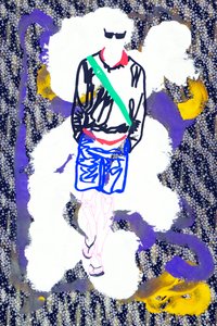 Passager 16, 2020 (acrylique sur papier japonais sérigraphié)