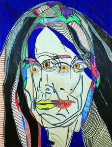 Surportrait : Fanie Demeule, 2019 (huile et acrylique sur panneau de bois) - Benoit Erwann Boucherot