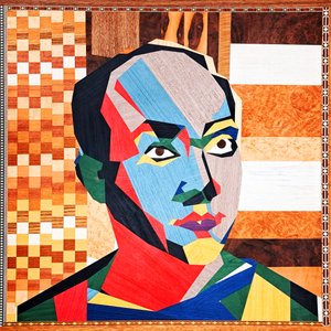 Surportrait : Isamu Noguchi 2, 2022 (placages de bois sur MDF) - Benoit Erwann Boucherot