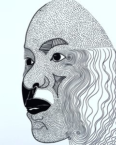Surportrait : Lorrie Jean-Louis, 2021 (acrylic on paper) - Benoit Erwann Boucherot