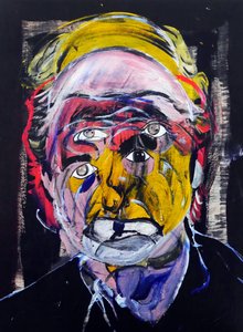 Surportrait : Philip Roth, 2021 (huile et acrylique sur panneau de bois)
