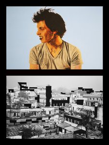 Yohan à Bénarès, 2005 (huile sur 2 toiles juxtaposées) - Benoit Erwann Boucherot