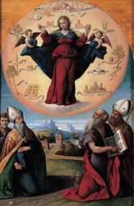 La Madone dans la gloire et les saints os