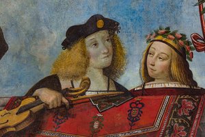 Gentleman tenant un instrument de musique et une dame (détail) - Benvenuto Tisi da Garofalo