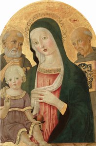 Madone et enfant avec Saint Jérôme et Saint Bernardin de Sienne - Benvenuto di Giovanni
