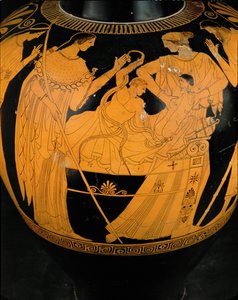 Le jeune Héraclès combat deux serpents envoyés par Zeus ... - Berlin Painter