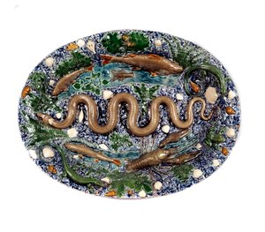 Plat au serpent. Céramique en terre émaillée par Bernard Palissy (1510-1589)