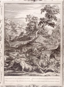 Actéon transformé en cerf et dévoré par ses chiens, 1731 - Bernard Picart