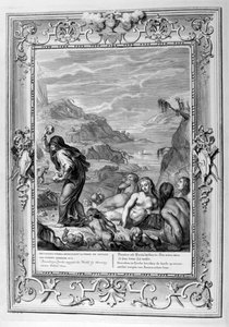 Deucalion et Pyrrha repeuplent le monde en jetant des pierres derrière eux, 1733 - Bernard Picart