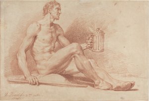 Nu masculin avec une lampe (Diogène) - Bernard Picart