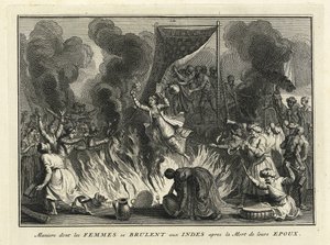 Brûlage de veuve en Inde, 1728