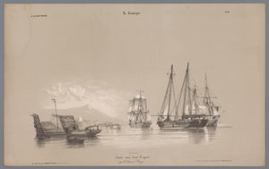 Navires à voile dans le port (La Campagne. Études variées aux deux Crayons)