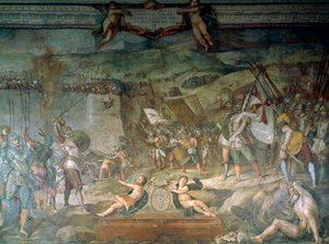 Bataille de Bona entre Génois et Turcs, 16 septembre - Bernardino Barbatelli Poccetti