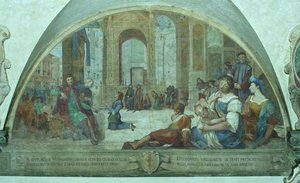 Le Jeune Saint Antoine Priant Devant le Crucifix sur la Place de la Ville - Bernardino Barbatelli Poccetti