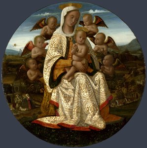 Vierge et enfant avec chérubins