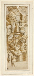 Cinq Putti avec des Livres