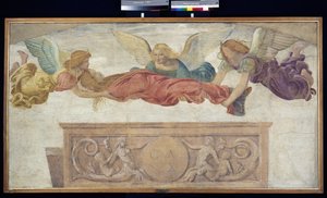 Le corps de Sainte Catherine porté par des anges, c.1514 (détaché de la fresque portée sur panneau)