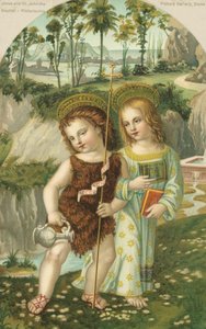 Jésus-Christ et Saint Jean-Baptiste (chromolithographie)