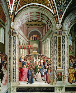 Énée Silvius Piccolomini, élu pape sous le nom de Pie II, entre à Saint-Pierre, 3 septembre 1458 - Bernardino di Betto Pinturicchio