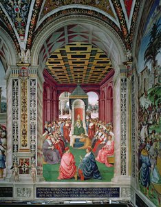 Aeneas Sylvius Piccolomini fait un acte de soumission au Pape Eugène IV - Bernardino di Betto Pinturicchio