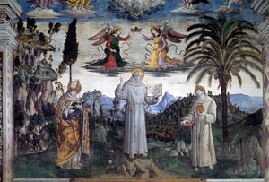 Gloire de Bernardino de Sienne (détail) - Bernardino di Betto Pinturicchio