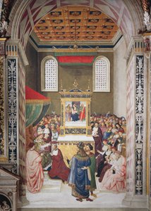 Enea Silvio Piccolomini recevant le chapeau de cardinal de Calixtus III (détail) - Bernardino di Betto Pinturicchio
