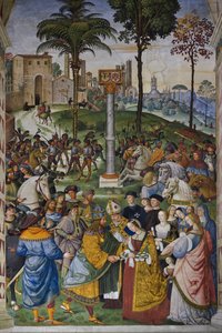 Italie Toscane Sienne, Cathédrale Duomo : La bibliothèque Piccolomini - La rencontre de Frédéric III