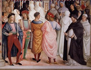 Pie II canonise Sainte Catherine de Sienne en 1461 (détail)