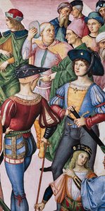 Bibliothèque Piccolomini, mur nord-est : Énée Sylvius est couronné poète lauréat par l