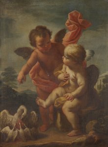 Cupidons avec des oies - Bernardo Arniconi