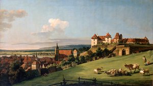 Vue de Pirna depuis le château de Sonnenstein