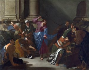 Le Christ chassant les marchands du temple - Bernardo Cavallino
