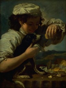 Un garçon avec un chien (Allégorie du "Goût") - Bernardo Eberhart Keilhau
