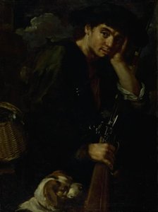 Chasseur avec son fusil et son chien. (Allégorie de l