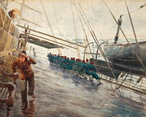 Navire sur une mer agitée