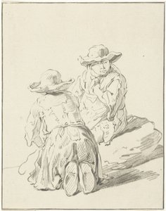 Deux garçons assis par terre