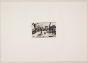 Paysage avec une femme portant un panier. Partie de Kullen - Bernhard Ulrik Middelboe