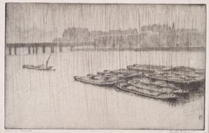 Pluie sur la Tamise