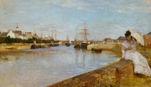 French: Vue du petit port de Lorient The Harbor at Lorient - Berthe Morisot
