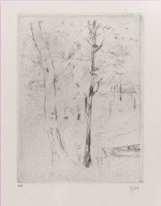 Paysage avec troncs d
