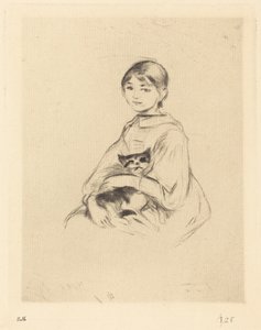 Petite fille avec chat - Berthe Morisot