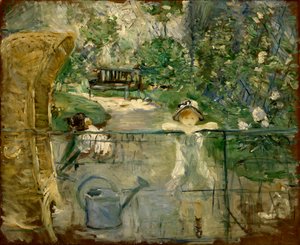 Petites filles dans le jardin ou, la chaise panier, 1885 - Berthe Morisot